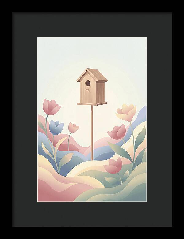 Birdhouse In A Blooming Garden
