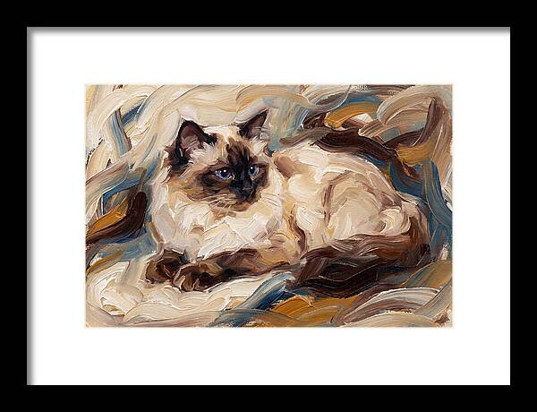 Birman Cat In Expressionist Style