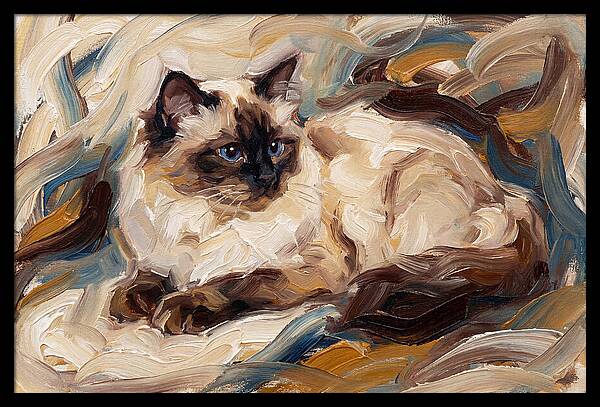 Birman Cat In Expressionist Style