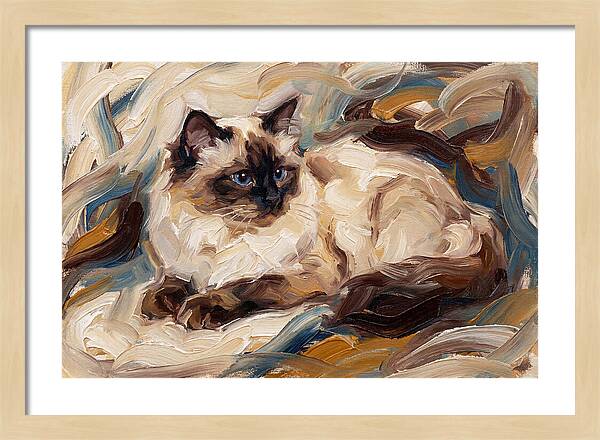 Birman Cat In Expressionist Style