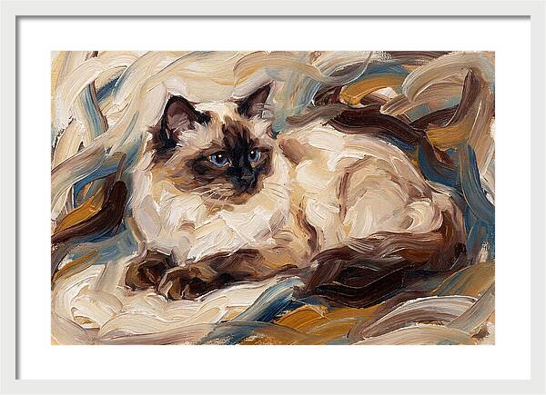 Birman Cat In Expressionist Style