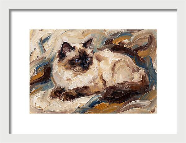 Birman Cat In Expressionist Style