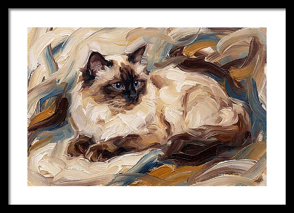 Birman Cat In Expressionist Style