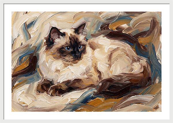 Birman Cat In Expressionist Style