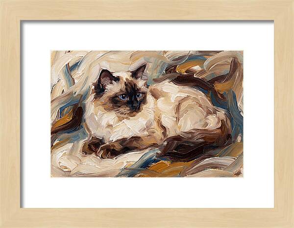 Birman Cat In Expressionist Style