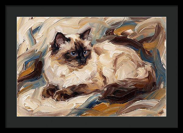 Birman Cat In Expressionist Style