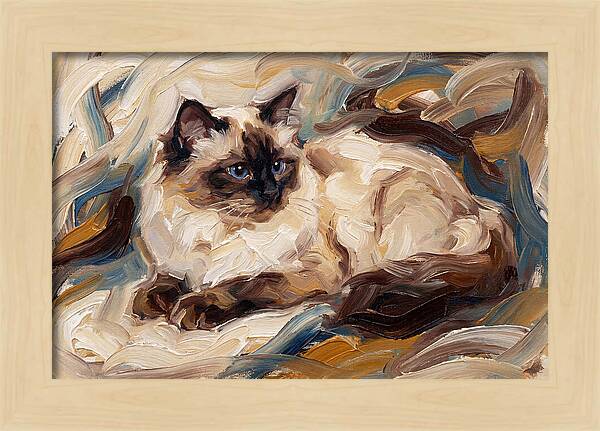 Birman Cat In Expressionist Style