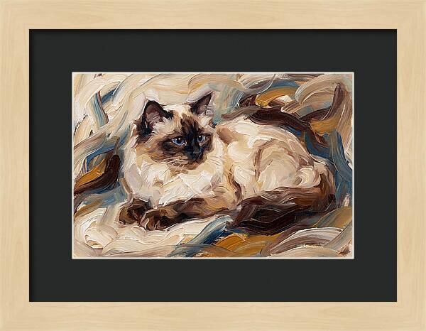 Birman Cat In Expressionist Style