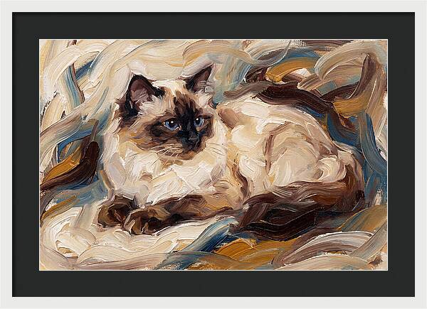 Birman Cat In Expressionist Style