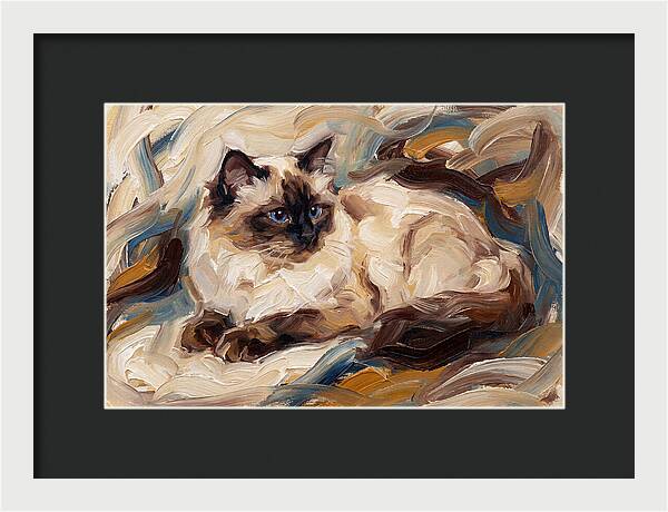Birman Cat In Expressionist Style