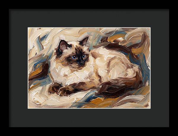 Birman Cat In Expressionist Style