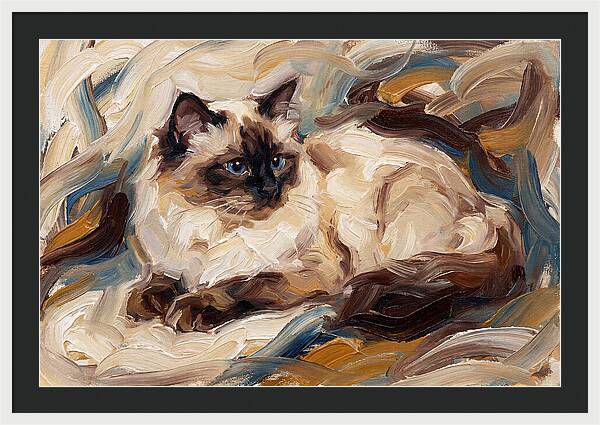 Birman Cat In Expressionist Style