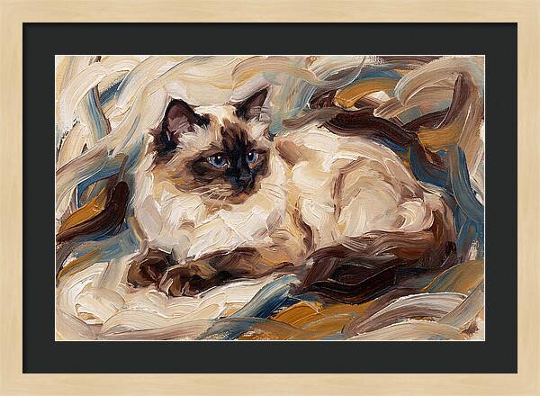 Birman Cat In Expressionist Style
