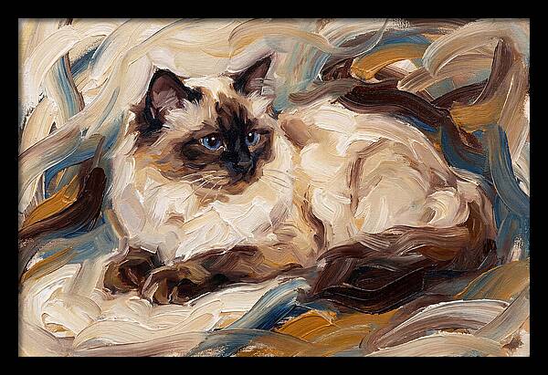 Birman Cat In Expressionist Style
