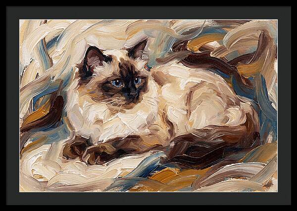 Birman Cat In Expressionist Style