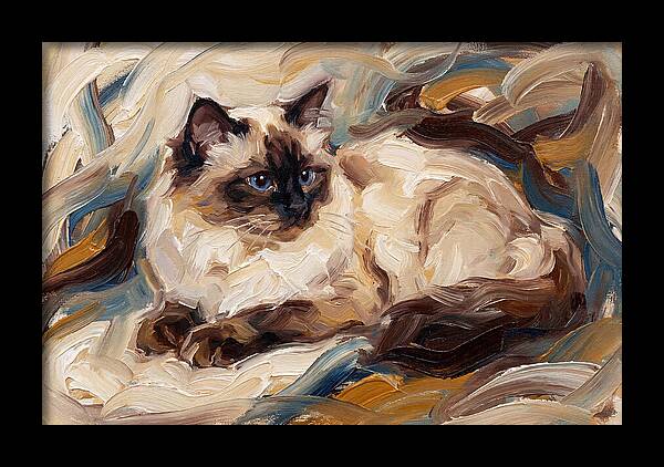 Birman Cat In Expressionist Style