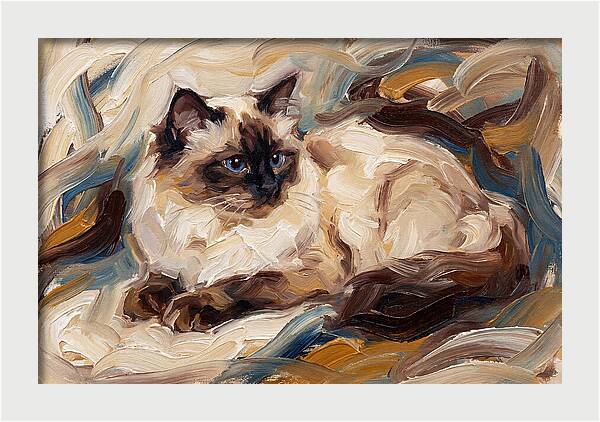 Birman Cat In Expressionist Style