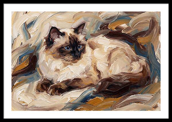 Birman Cat In Expressionist Style