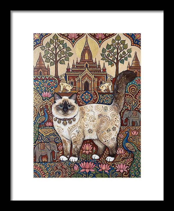 Birman Cat In Folk Art