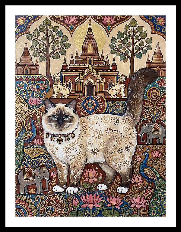 Birman Cat In Folk Art