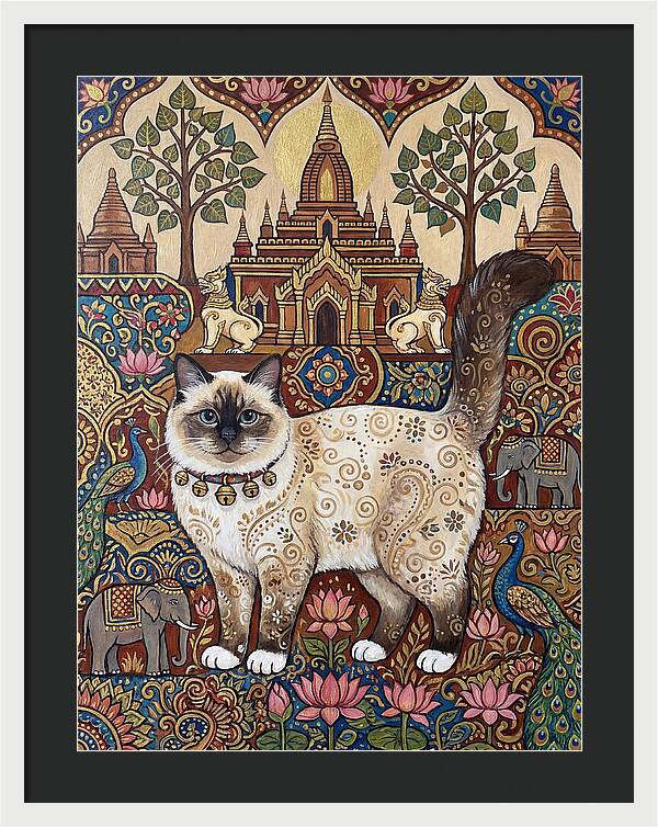 Birman Cat In Folk Art