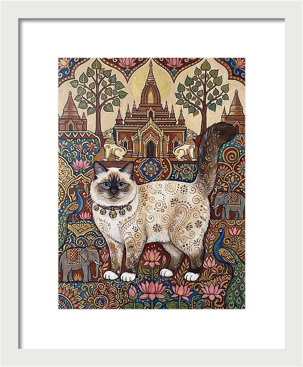 Birman Cat In Folk Art