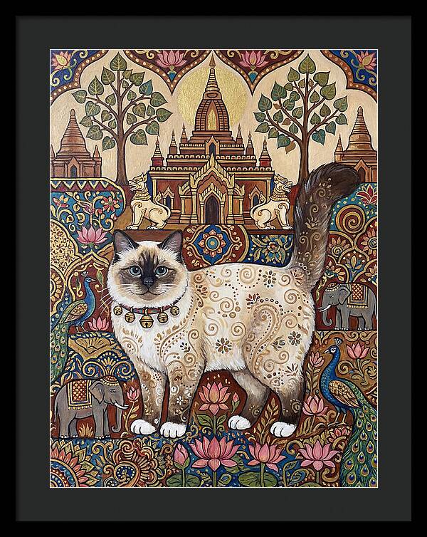 Birman Cat In Folk Art