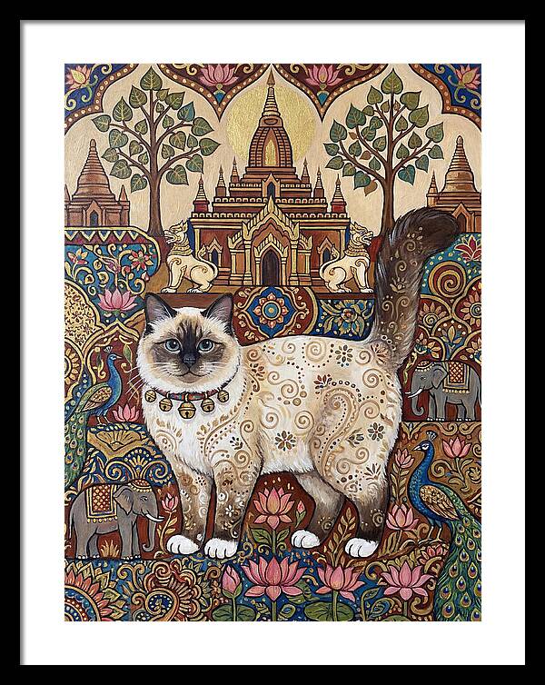 Birman Cat In Folk Art