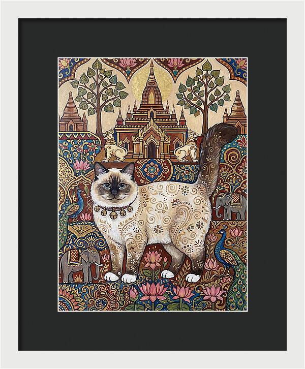 Birman Cat In Folk Art