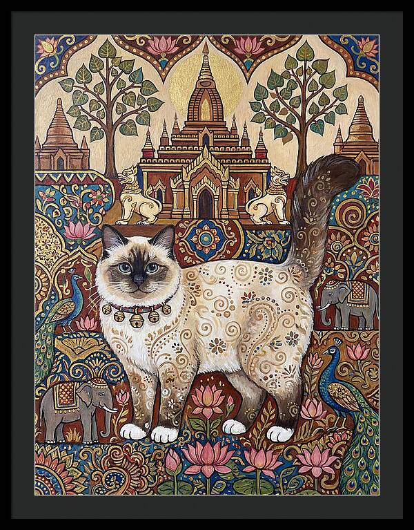 Birman Cat In Folk Art