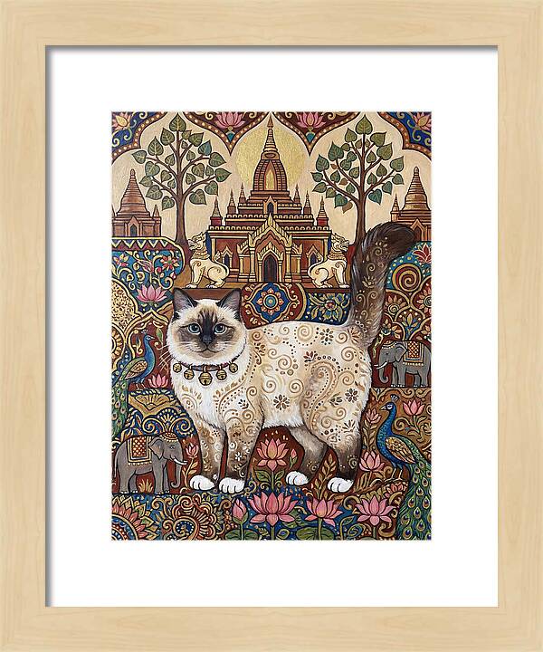 Birman Cat In Folk Art