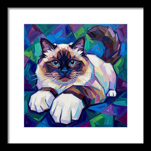 Birman Cat In Vibrant Colors