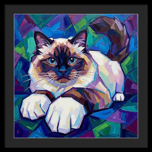 Birman Cat In Vibrant Colors