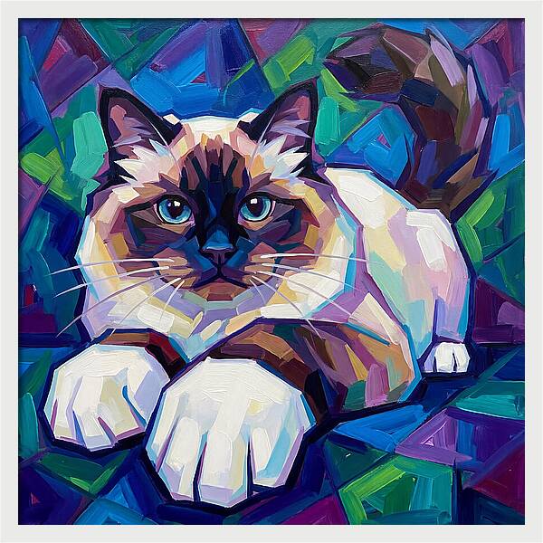 Birman Cat In Vibrant Colors