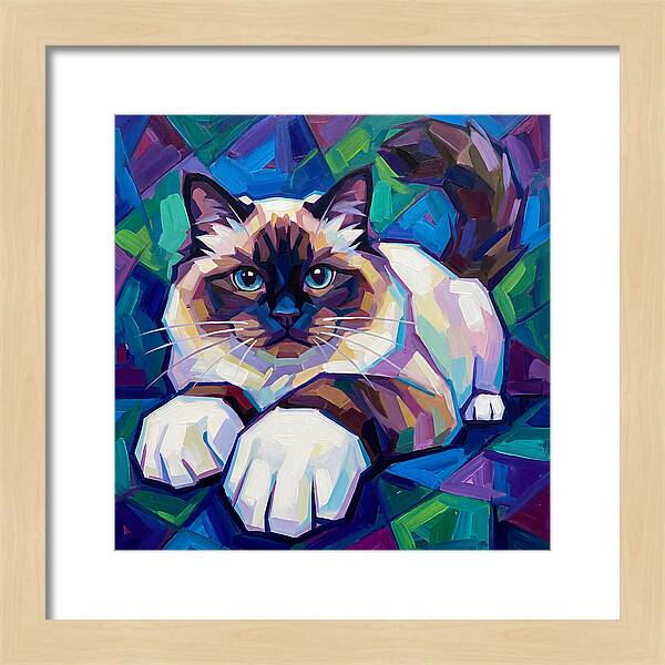 Birman Cat In Vibrant Colors