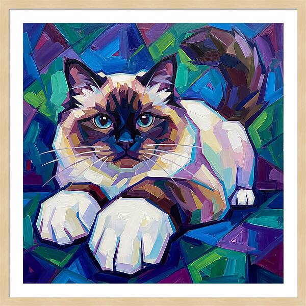 Birman Cat In Vibrant Colors