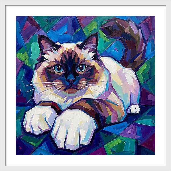Birman Cat In Vibrant Colors