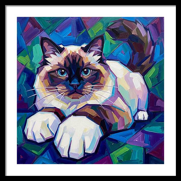 Birman Cat In Vibrant Colors