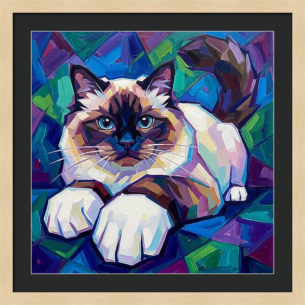 Birman Cat In Vibrant Colors