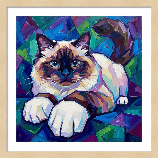 Birman Cat In Vibrant Colors