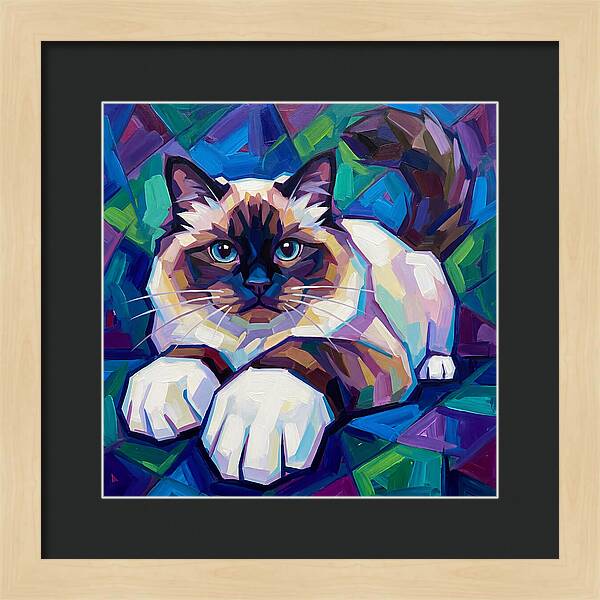 Birman Cat In Vibrant Colors