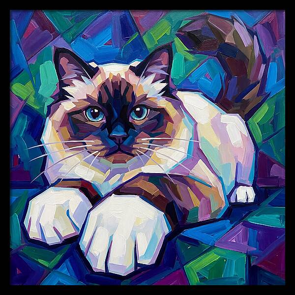 Birman Cat In Vibrant Colors
