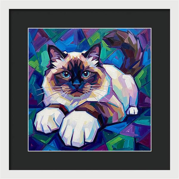 Birman Cat In Vibrant Colors