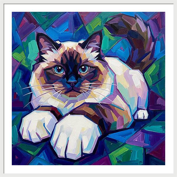 Birman Cat In Vibrant Colors