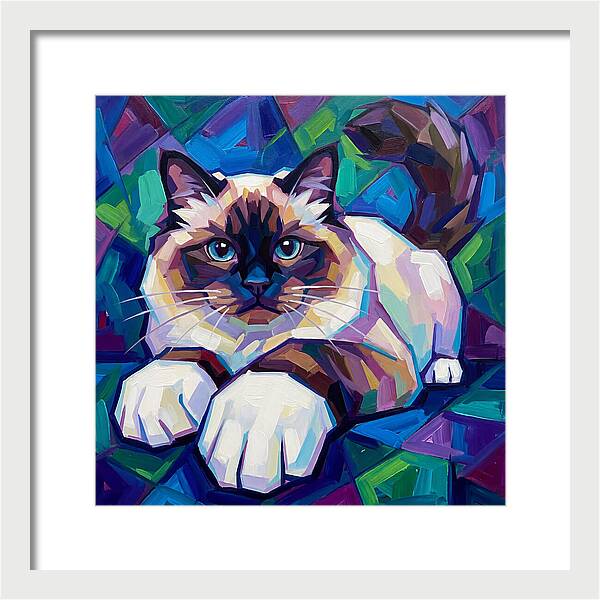 Birman Cat In Vibrant Colors
