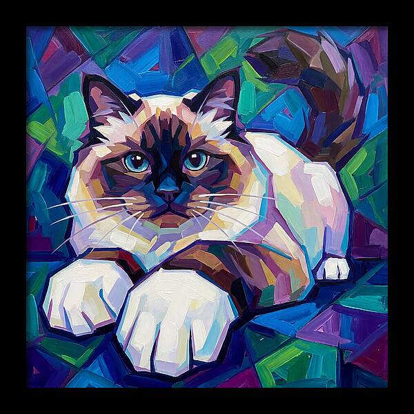 Birman Cat In Vibrant Colors