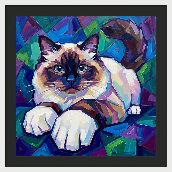 Birman Cat In Vibrant Colors