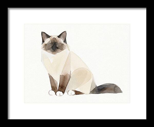 Birman Cat Watercolor Illustration