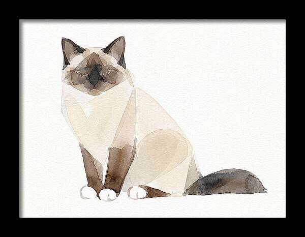 Birman Cat Watercolor Illustration