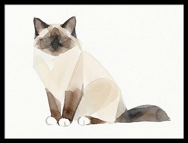 Birman Cat Watercolor Illustration